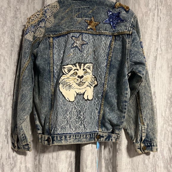 London Fog Embellished Jean Jacket – Vintage Style – L - Picture 4 of 6